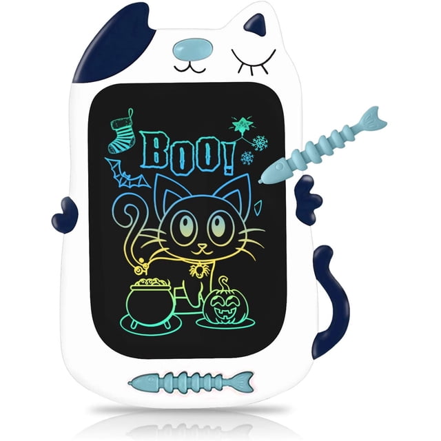 Tableau à Gribouiller pour Enfants - Tablette d'Écriture à Écran LCD pour Dessiner et Écrire (Blanc-Bleu)