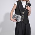 thumbnail image 4 of Bolso bandolera para mujer Bolso bandolera de cuero PU con cadena Bolso bandolera de moda (Plata) Likrtyny Para Estrenar, 4 of 6