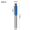 thumbnail image 1 of 8mm Shank Double-edged Trim Router Bit with Bearing for Wood Template Pattern, 1 of 8