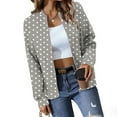 thumbnail image 4 of TKLPEHG Womens Loose Casual Jacket Coats Vintage Full Zip Jackets Fashion Spring Fall Clothes Outerwear (Gray,M), 4 of 6