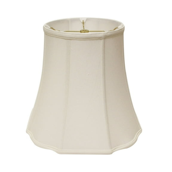 Lighting Fixtures Fancy Octagon Softback Lampshade with Washer Fitter, White Natural Fabric Lampshade for Table Lamps, 11" Top x 18" Bottom x 15" Height,Table Lamps
