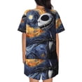 thumbnail image 4 of Womens Pajama Sets With Pocket, Halloween Starry Night Pumpkin Lounge Sets Short Sleeve Sleepwear PJ Sets for Women, 4 of 6