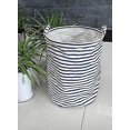 thumbnail image 3 of Freestanding Laundry Basket With Lid, Foldable Large Drawstring Clothes Basket, With Leather Handle, 3 of 5