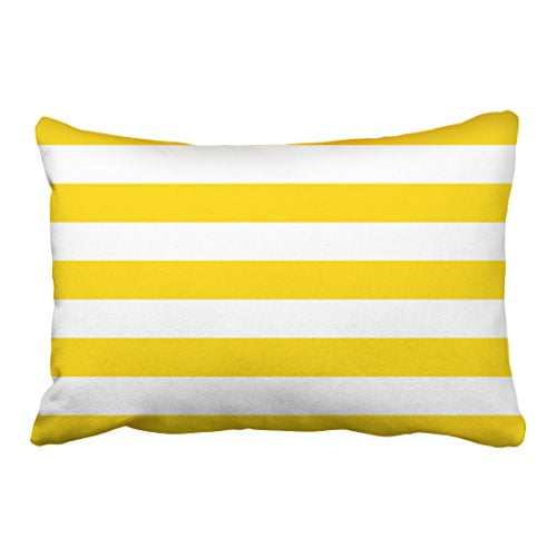 WinHome Rectangl Throw Pillow Covers Sunshine Yellow Nautical Stripes
