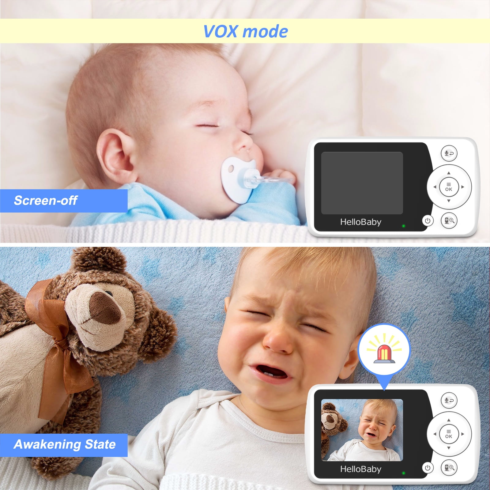 HelloBaby HB31 Baby Monitor with Camera, Audio, 2.4