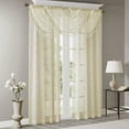 thumbnail image 5 of Madison Park Irina Diamond Sheer Embroidered Waterfall Valance in Ivory, 38"x46", 5 of 5