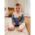 thumbnail image 5 of Loicainy Infant Baby Boy Fall Clothes Set 3 6 12 18 Months Long Sleeve Contrast Color Romper + Pants Outfits, 5 of 9