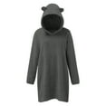 thumbnail image 3 of Sweatshirt Dress for Women Fuzzy Fleece Pullover Hoodie Casual Solid Soft Warm Winter Long Sleeve Pajamas Sleepwear, 3 of 9