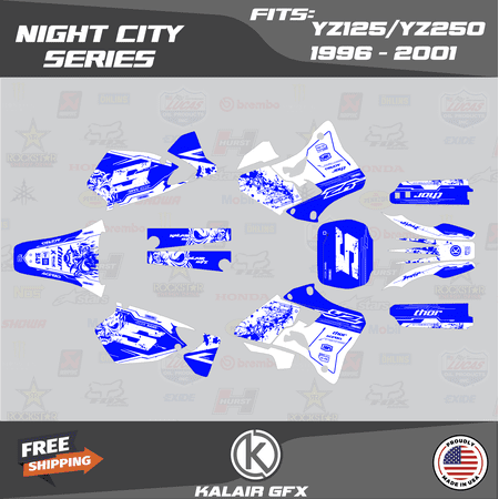Kalair GFX Graphics Kit for Yamaha YZ250 (1996-2001) Night-city Series