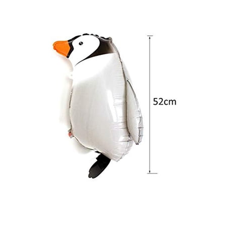 Large Penguin Foil Balloon - 55x33cm Zoo Animal Birthday Party Decoration, Helium Or Air Fill