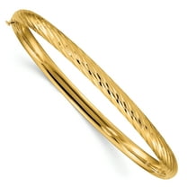 14K Yellow Gold 3 & 16 Textured Bangle Bracelet