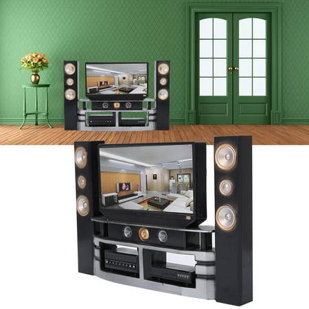 Qiilu Miniature Toy Television Cabinet Furniture Set Set Model For