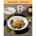 thumbnail image 3 of 15 Inch Round Placemats Set of 4, Yellow Rose Non Slip Heat Insulation PP Table Mats, Vintage Abstract Garden Flower Floral Black Washable Place Mats for Kitchen Dining Party Table Decor, 3 of 7