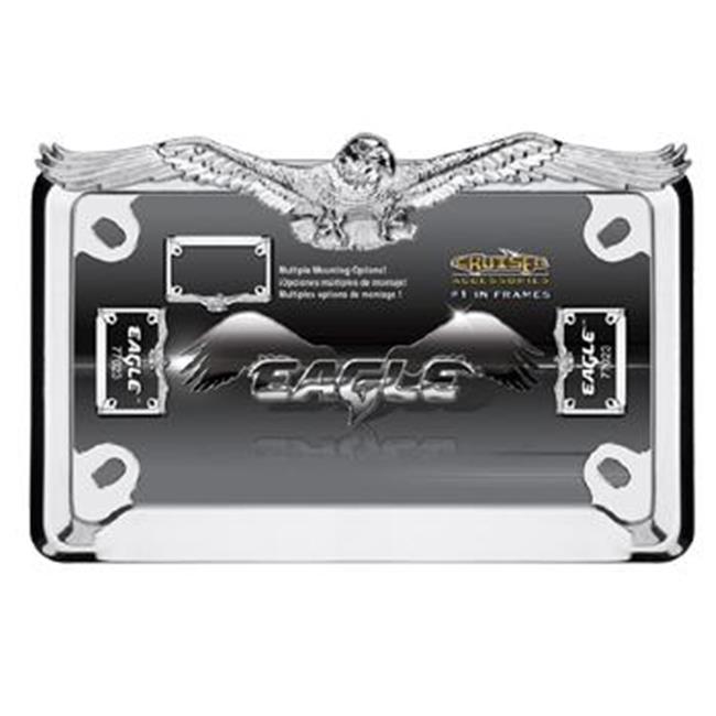 Cruiser Accessories 77023 Motorcycle License Plate Frame Eagle, Chrome