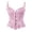 Pink, variant on Shapewear for Women Women Lace Up Boned Bustier Corset With Garters Overbust Bodyshaper Shapewear Torso Belts Waist Trainer Cincher Pink,S