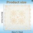 thumbnail image 2 of 15.75 Inch Vintage Beige Cotton Handmade Crochet Doilies, Square Lace Table Doilies & Placemats for Home, Kitchen, Coffee Table, Wedding & Party Decor, 2 of 7