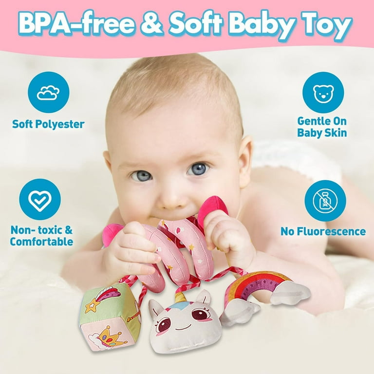 Baby Car Seat Toys Stroller Toy Baby Spiral Hanging Toys 0 12 Months Newborn Toys for Stroller Bassinet Crib Baby Carrier