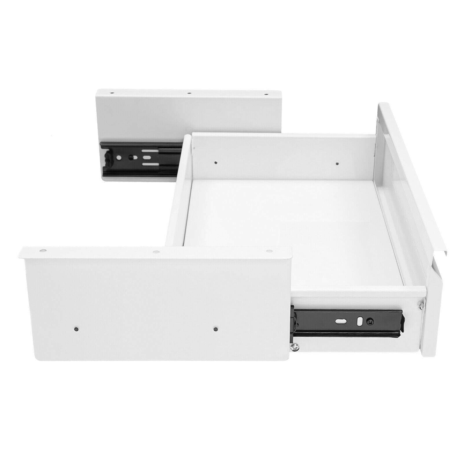 Pull-out Drawer White Under Desk Mounted Sliding Pull-out Drawer, Storage Organizer for Sit Stand Workstation