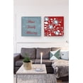 thumbnail image 4 of MuralMax Home Family Blessing Inspirational Bible Verse - Modern Blooming Poppies Floral Canvas Art - Wall Decor For Living, Dining Rooms & Master Bedroom Color Silver Blue - Set of 2 - Size-30x30, 4 of 5