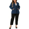 thumbnail image 2 of Agnes Orinda Plus Size Business Suit Blazer for Women Button Long Sleeve Office Work Blazer Jacket, 2 of 5