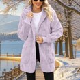 thumbnail image 4 of adaychics Fuzzy Cardigans for Women Oversized Open Front Fuzzy Long Hoodie Cardigan with Pockets for Dating Streetwear, 4 of 6