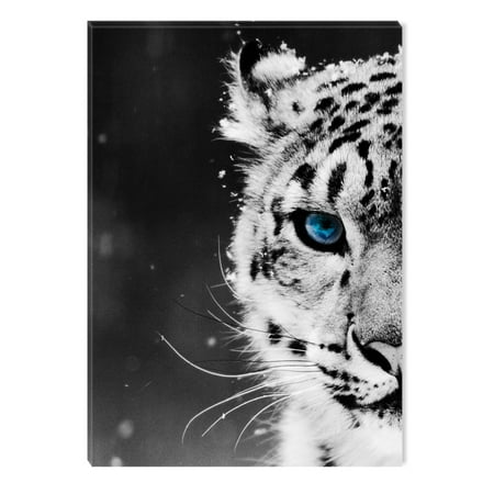 Startonight Canvas Wall Art Black And White Abstract Leopard Blue