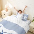 thumbnail image 3 of spefrowx Vintage Line Tropical Fish Twin Duvet Cover for Kids Boys, Navy Wave Jellyfish Starfish Twin Bedding, Reversible, 2 Pieces, 1 Duvet Cover and 1 Pillowcase, 3 of 6