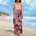 thumbnail image 6 of Women's Tie-Dye Palazzo Pants - High Waist Wide Leg Bohemian Summer Casual Trousers with Elastic Waist & Pockets ,Watermelon Red,M, 6 of 7