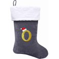 thumbnail image 1 of Dbfengbilian 21 Inches Christmas Stockings with Customizable Letters, Large Christmas Stockings with Super Soft Plush Cuff Embroidered Letter - Grey O, 1 of 7