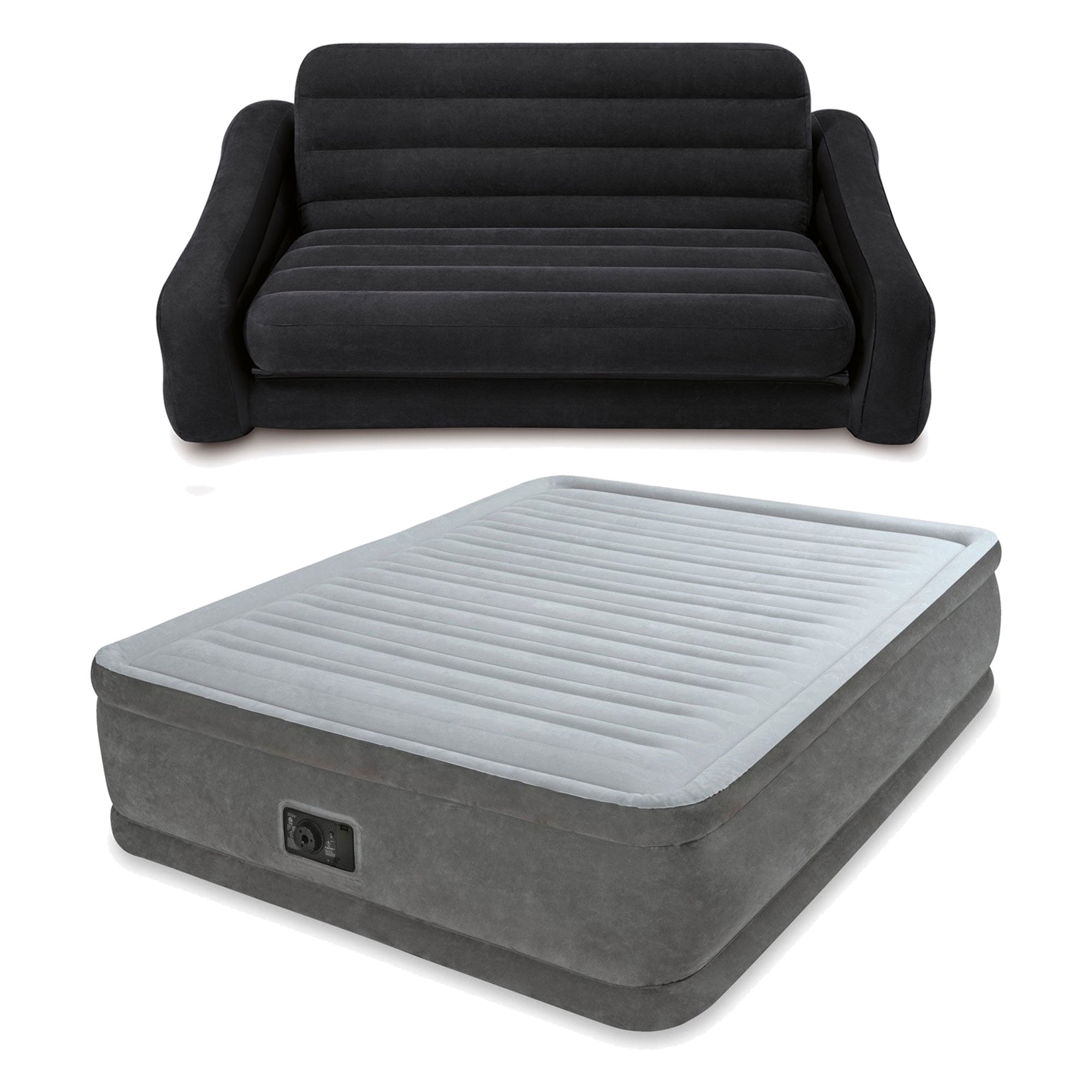 Intex Queen Air Bed Mattress W Built In Pump Inflatable Intex Queen Air Bed Mattress W Built In Pump Inflatable Pull Out Futon