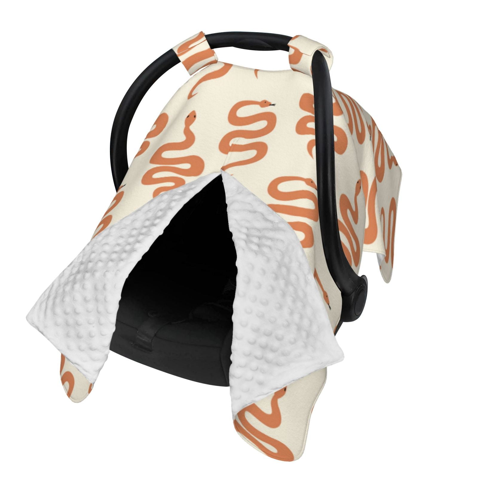 Naloa Hand Drawn Snake Baby Car Seat Cover, Breathable Baby Carrier Cover, Multiuse Baby Carrier Cover & Nursing Breastfeeding Cover