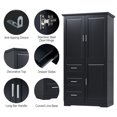 thumbnail image 5 of DEALTOPS Tall Storage Cabinet with Spacious Storage and Adjustable Shelves for Bathroom, Living Room, Black, 5 of 7
