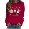 thumbnail image 1 of Chandail en Molleton Femme Tendance Chandail Imprimé Flocon de Neige de Noël à Capuche Manches Longues Mode Automne, 1 of 3