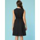 thumbnail image 3 of Vestidos de verano para mujer Vestido sin mangas de algodón con cuello plano de verano Negro XS, 3 of 5