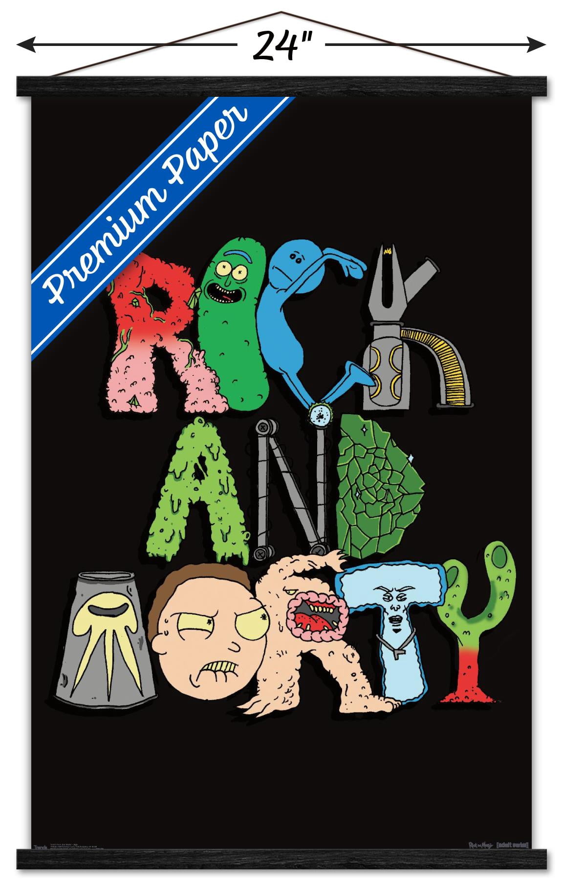 Rick And Morty - Sign Wall Poster with Wooden Magnetic Frame, 22.375" x 34"