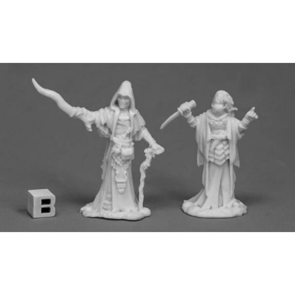 REAPER Miniatures Cultist Priests (2) 77518 Bones Unpainted RPG D&D Figure