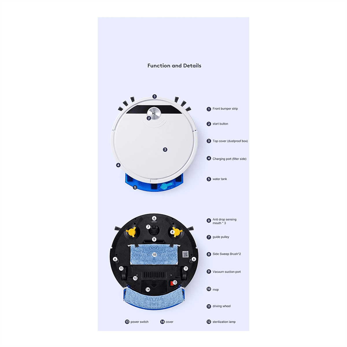5-In-1 RS800 with Remote Control Super Quiet Smart Robot Vacuum Cleaner Wet&Dry Mopping Floor Home Appliance Black,B