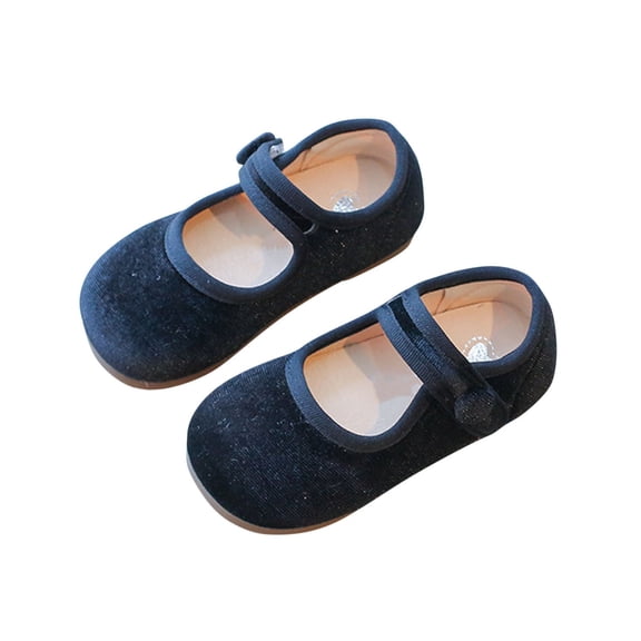 hzomhy Girls Velvet Princess Flats Soft Sole Breathable Non Slip Lightweight Casual Shoes For Daily Wear