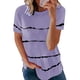 thumbnail image 4 of Estampado tie-dye, camiseta suelta a rayas de manga corta Eccomum  Blanco XL, 4 of 5