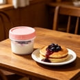 thumbnail image 4 of Plastic Food Storage Container with Lid, Transparent P Ink Yogurt Pudding Jar, Compact Stackable Sealed Dessert Box 7.8 x 6.2 cm, 1 Pack, 4 of 6