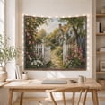 thumbnail image 5 of Cottage Garden Along a Curving Flower Path, Peaceful Watercolor for Nature Lovers, Countryside Decor, Housewarming Gift, Tapestry Wall Hanging for Bedroom and Living Room, 5 of 7
