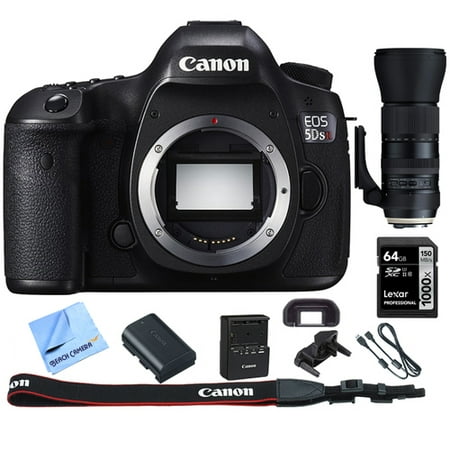 Canon EOS 5DS R 50.6MP Digital SLR Camera (Body Only) w/Bundle Includes, Tamron SP 150-600mm F/5-6.3 Di VC USD G2 Zoom Lens for Canon Mounts + Lexar 64GB 1000x SDHC/SDXC Class 10 Memory Card