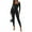 Black, variant on Women Fall Bodycon Jumpsuits Solid Color Square Neck Long Sleeve Long Rompers Fashion Skinny Playsuits Streetwear