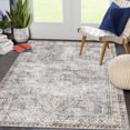 thumbnail image 1 of Aoile 5x7 Area Rug, Vintage Floral Washable Rug for Living Room, Non Slip Low Pile, Blue, 1 of 10