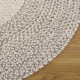 thumbnail image 6 of SAFAVIEH Braided Evangeline Bordered Machine Washable Reversible Area Rug, Ivory/Grey, 5' x 8' Oval, 6 of 19