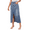 Light Blue, variant on Women Washed Denim Skirt Mid Length Elastic Waistband Side Split Casual for Jean Skirts S-2XL