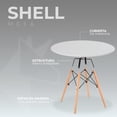 thumbnail image 3 of Mesa de Comedor Redonda de Madera Diseño Minimalista Estilo Eames Shell - Mesa Desayunador Circular con Estructura Metalica Ideal para Interiores Capacidad 4 Sillas 80 cm, 3 of 5