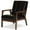 Dark Brown, variant on Allora Mid-Century Wood/Faux Leather Accent Chair in Black/Walnut
