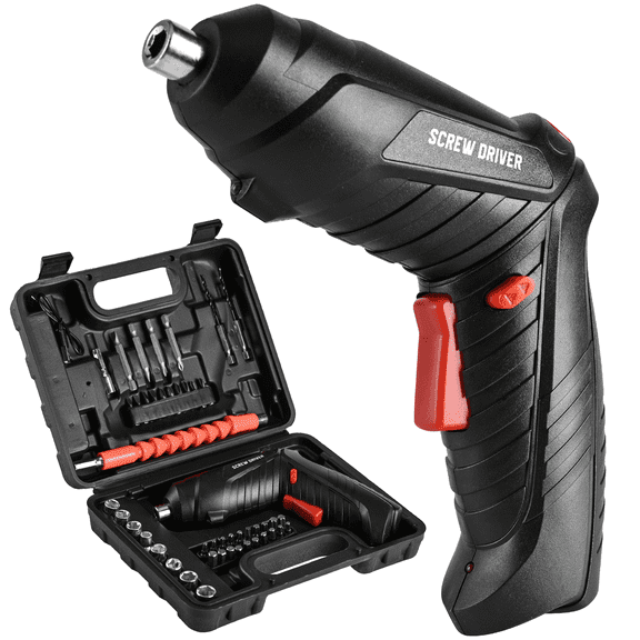 Cordless Screwdriver Electric Rechargeable Screwdriver 3.6V Lithium Ion Power Screw Guns with Battery Indicator for Household, Newbies and Experienced