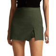 thumbnail image 4 of Skirts for Women Trendy High Waisted Corduroy Mini Skirt with Shorts Army Green L, 4 of 9